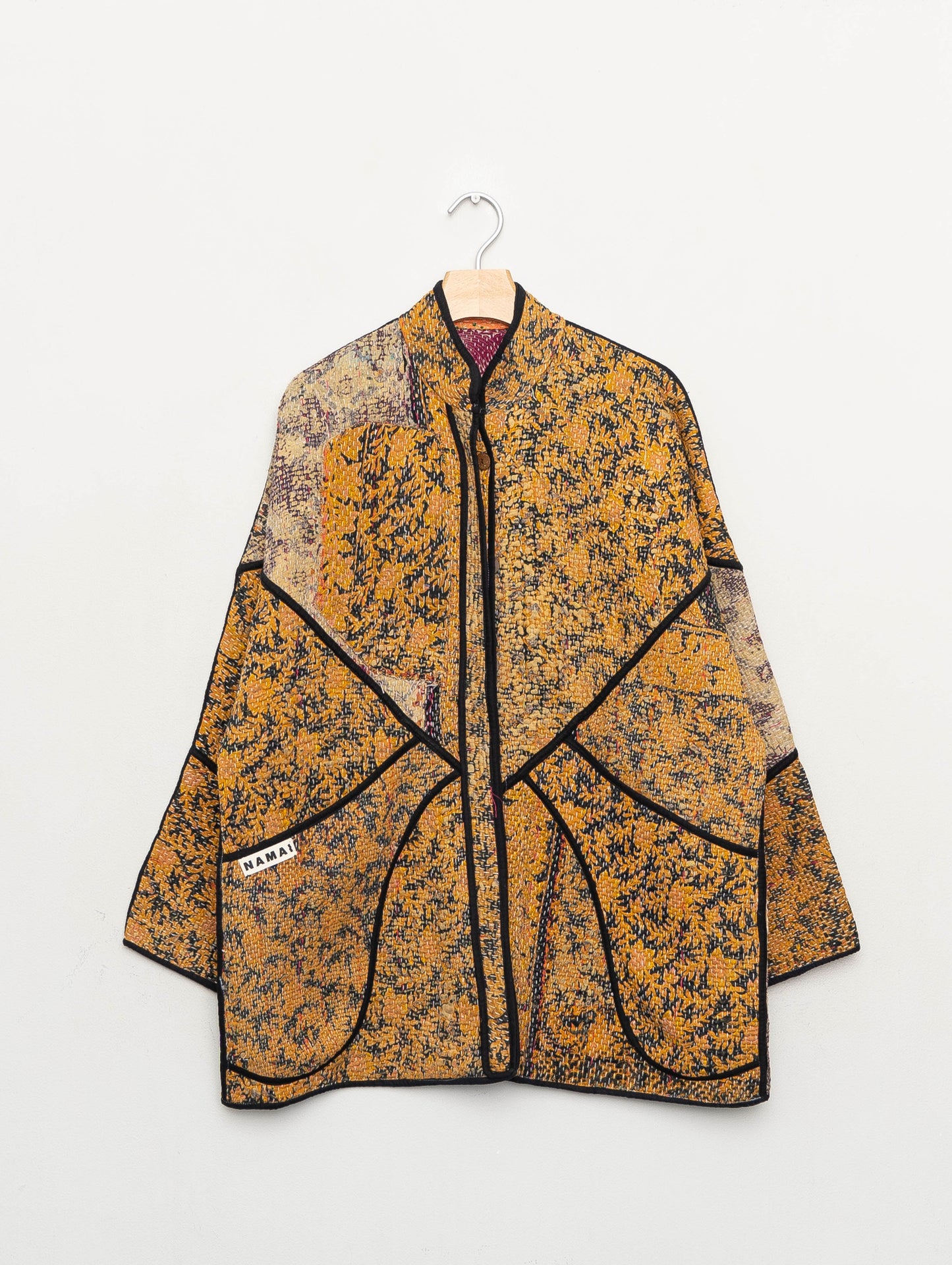 The Narmada Quilted Patchwork Kantha Jacket