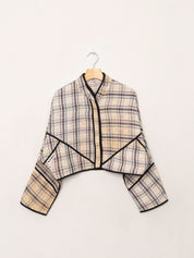 The Kaira Cropped Quilted Patchwork Kantha Jacket