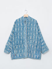 The Narmada Quilted Indigo Kantha Jacket