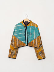 The Kaira Cropped Suzani Quilted Kantha Jacket