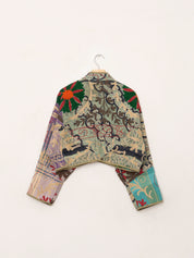The Kaira Cropped Suzani Quilted Kantha Jacket