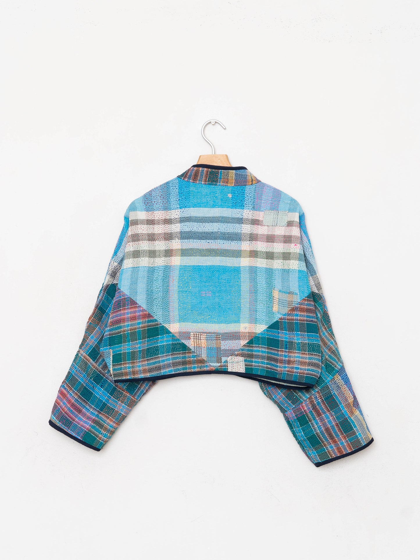 The Kaira Cropped Quilted Patchwork Kantha Jacket