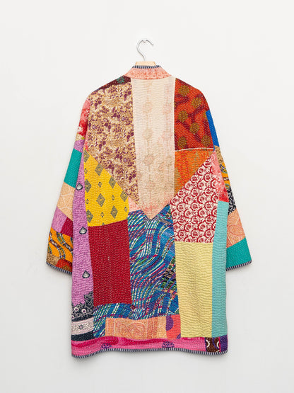 The Sai Quilted Patchwork Kantha Coat