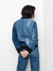 The Veda Denim Bomber Jacket - Small