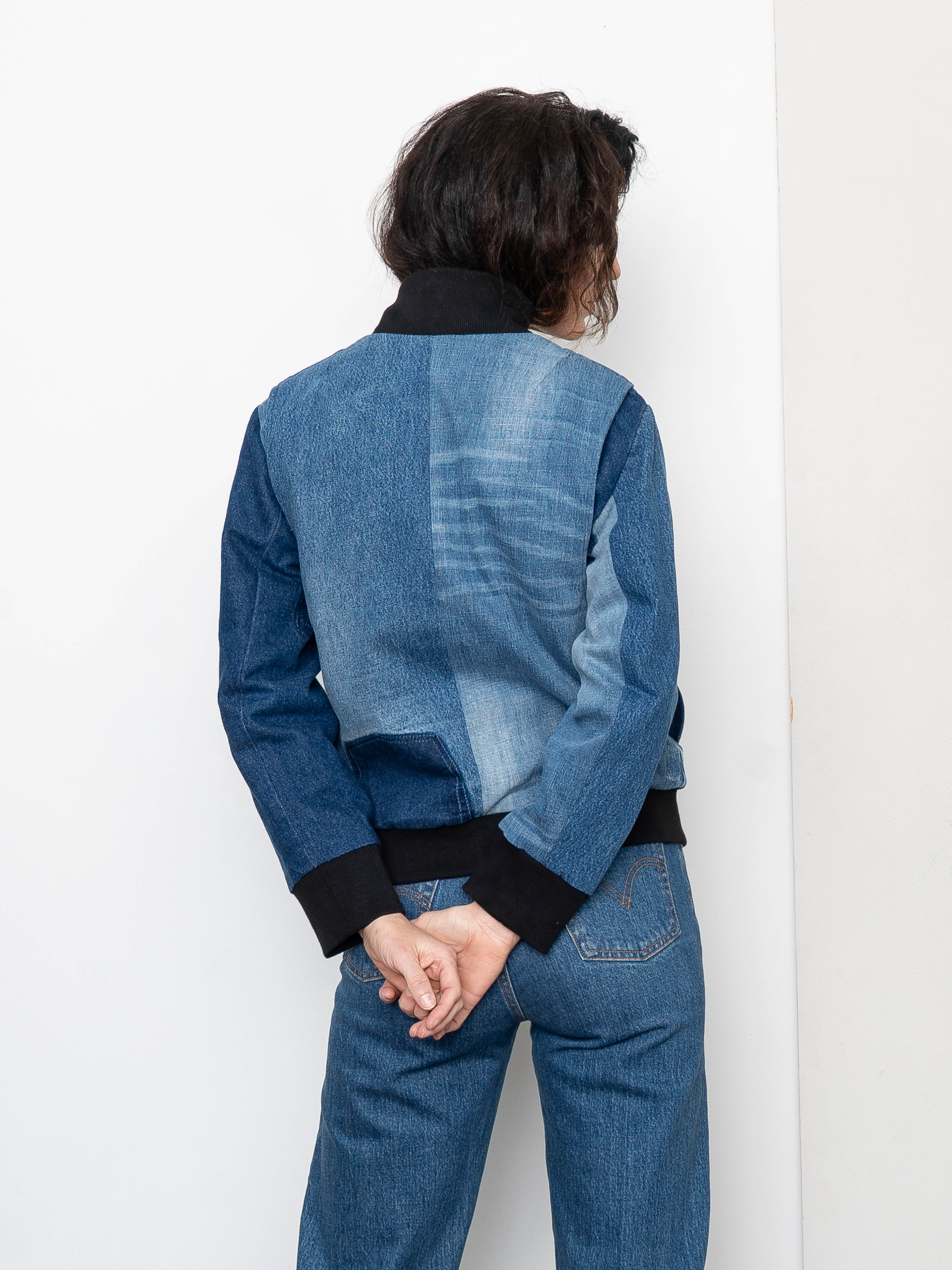 The Veda Denim Bomber Jacket - Small