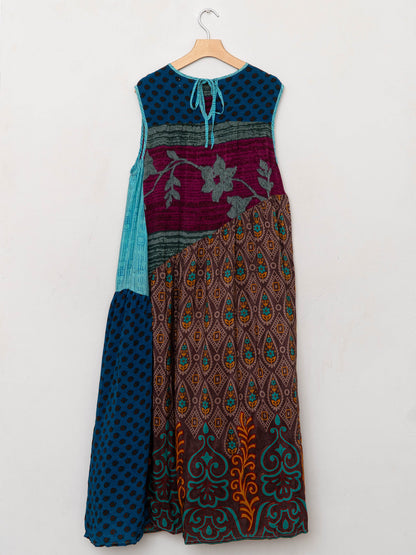 The Anan Long Dress  - Medium / Large - Upcycled Silk