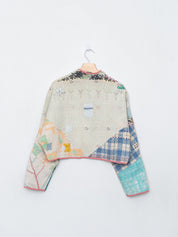The Kaira Cropped Quilted Patchwork Kantha Jacket