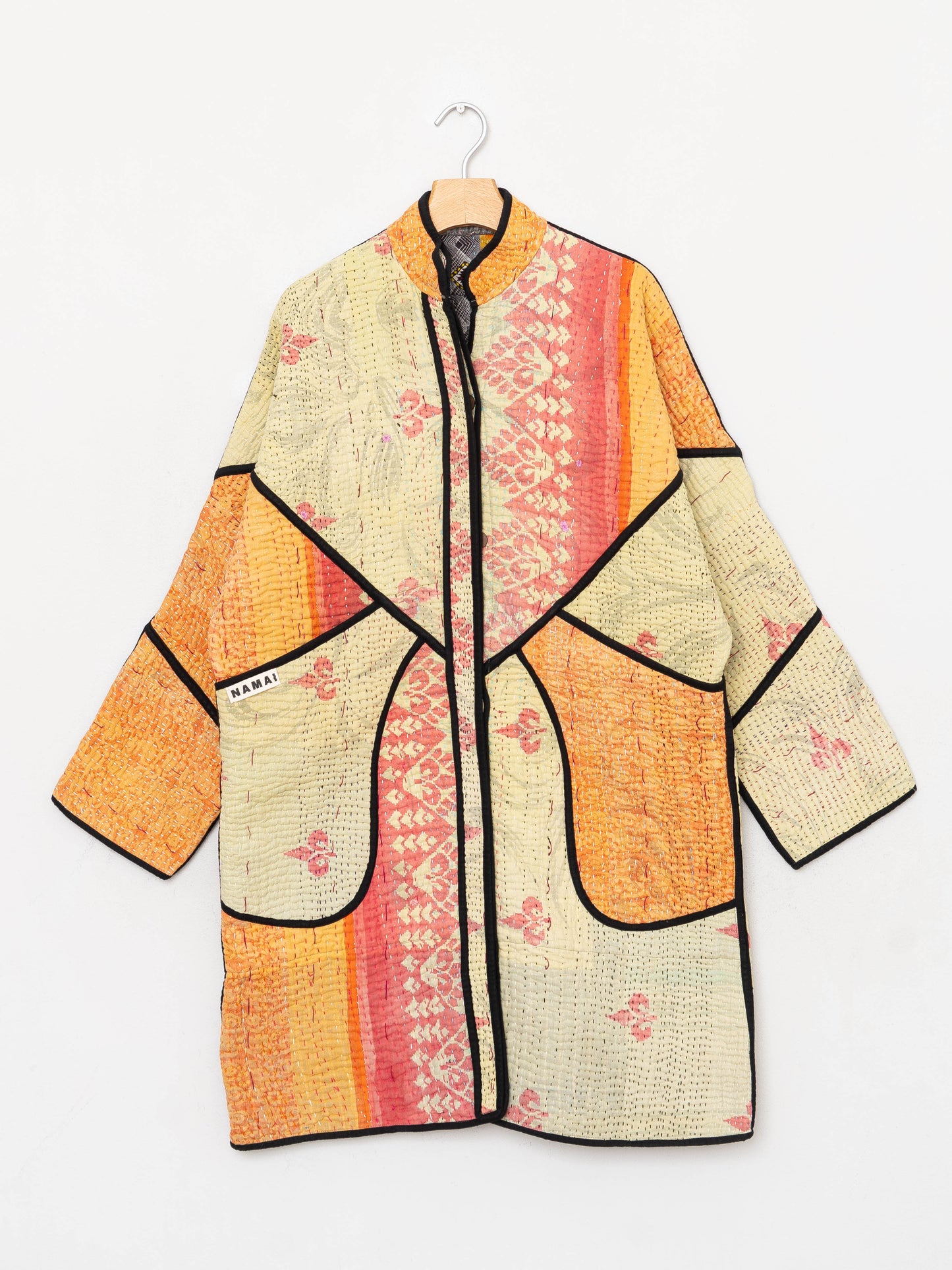 The Sai Quilted Patchwork Kantha Coat
