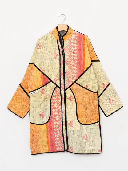 The Sai Quilted Patchwork Kantha Coat