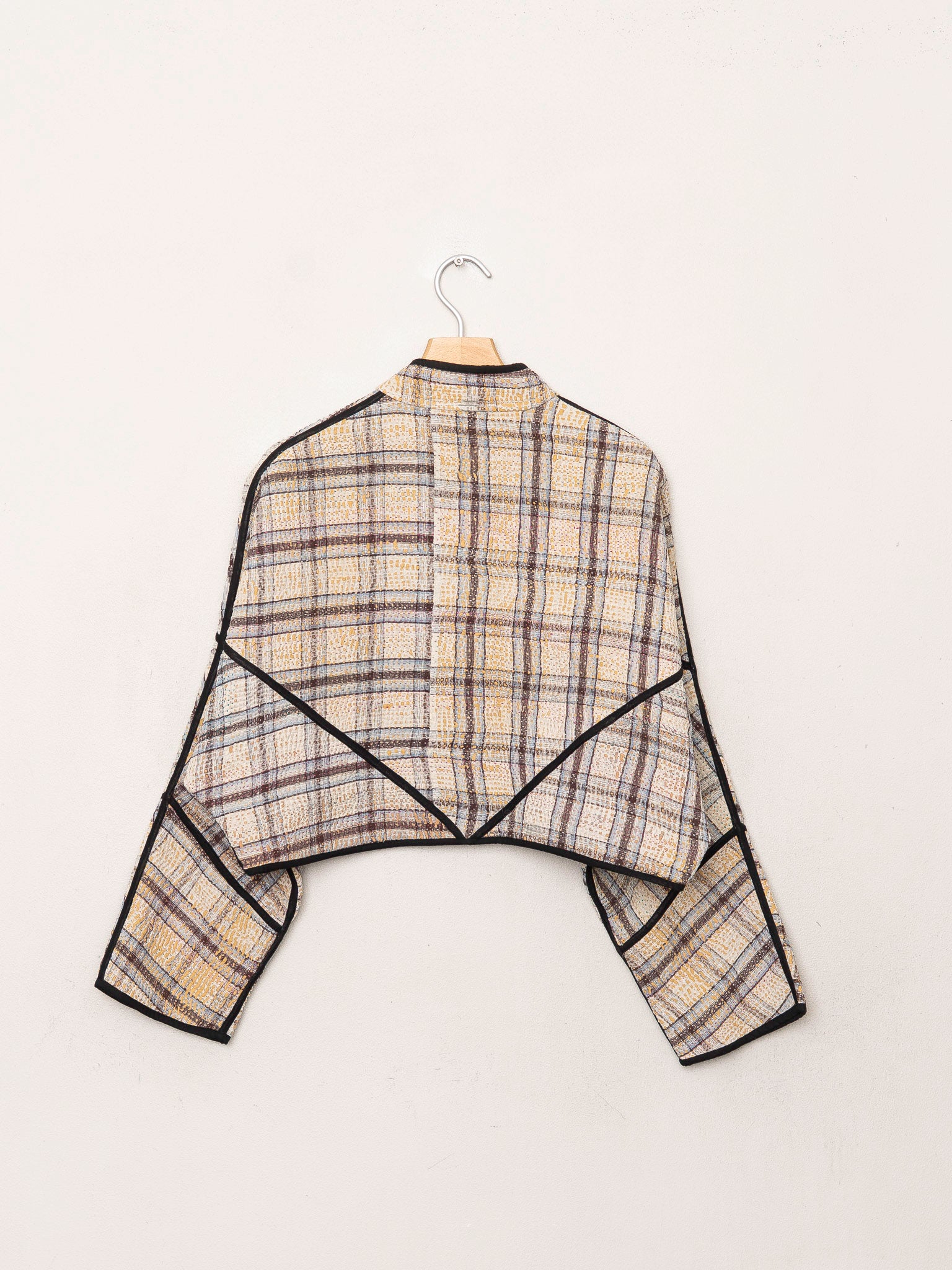 The Kaira Cropped Quilted Patchwork Kantha Jacket
