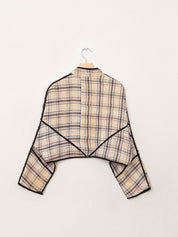 The Kaira Cropped Quilted Patchwork Kantha Jacket