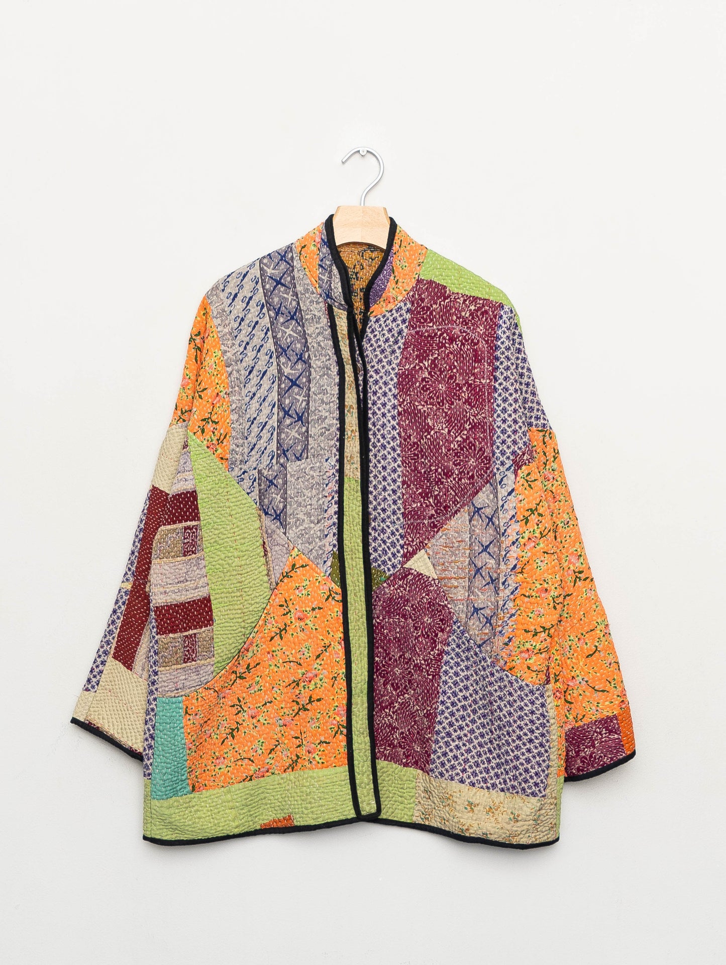 The Narmada Quilted Patchwork Kantha Jacket