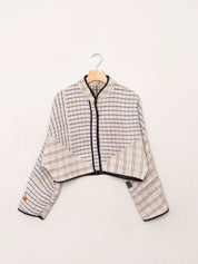 The Kaira Cropped Quilted Patchwork Kantha Jacket