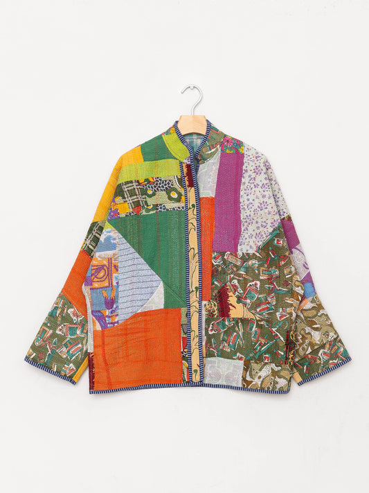 The Ladhiya Quilted Patchwork Kantha Jacket
