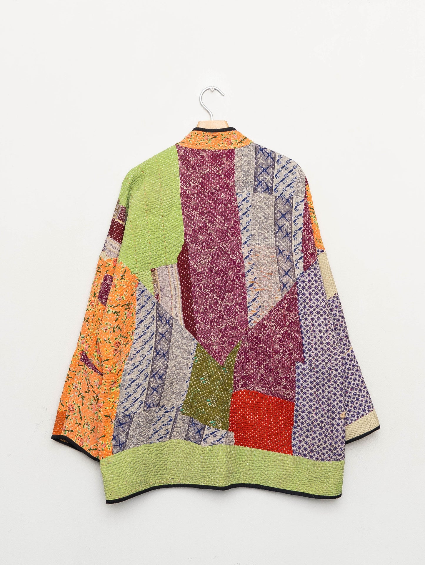 The Narmada Quilted Patchwork Kantha Jacket