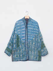 The Narmada Quilted Indigo Kantha Jacket