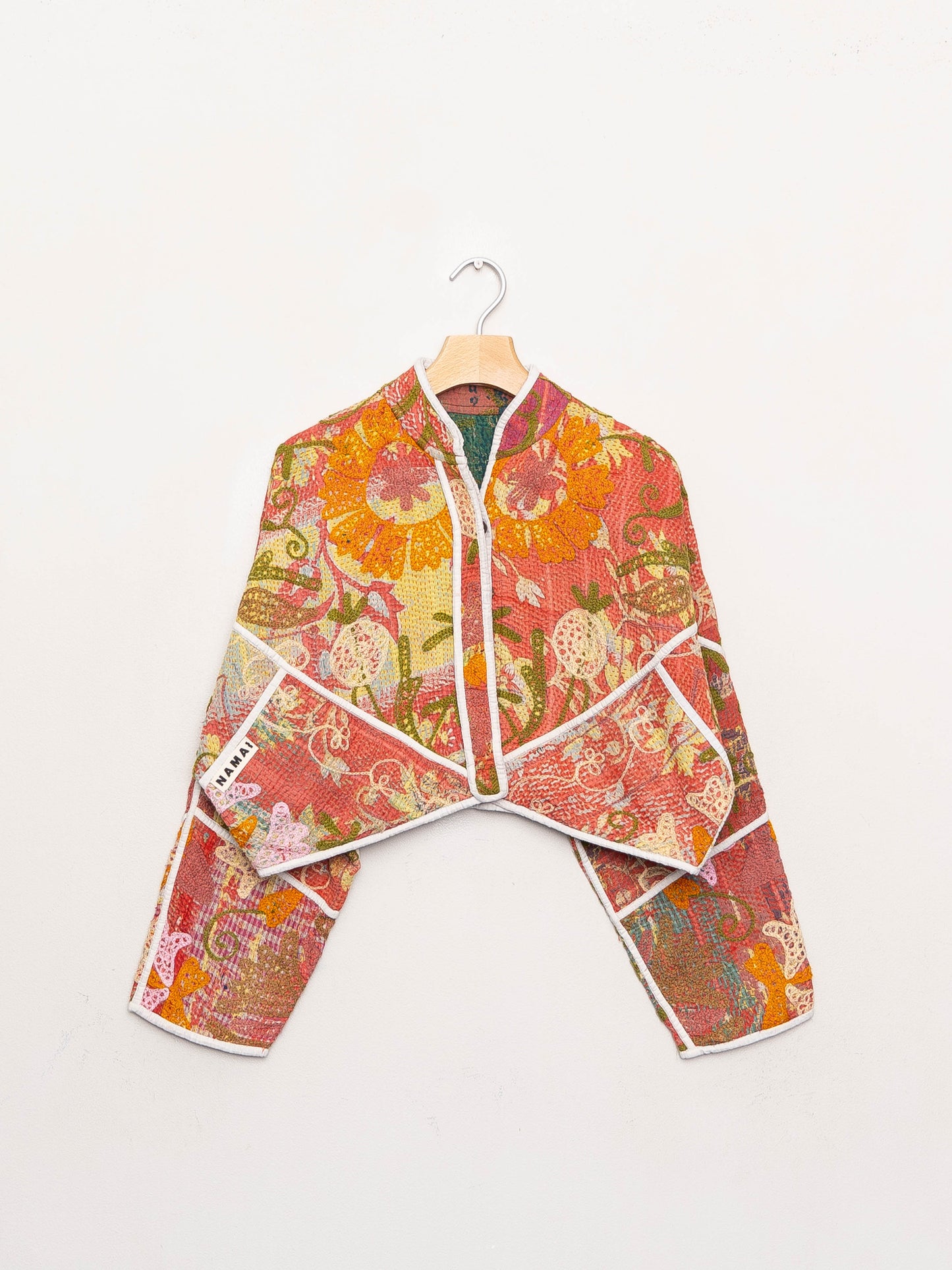 The Kaira Cropped Suzani Quilted Kantha Jacket