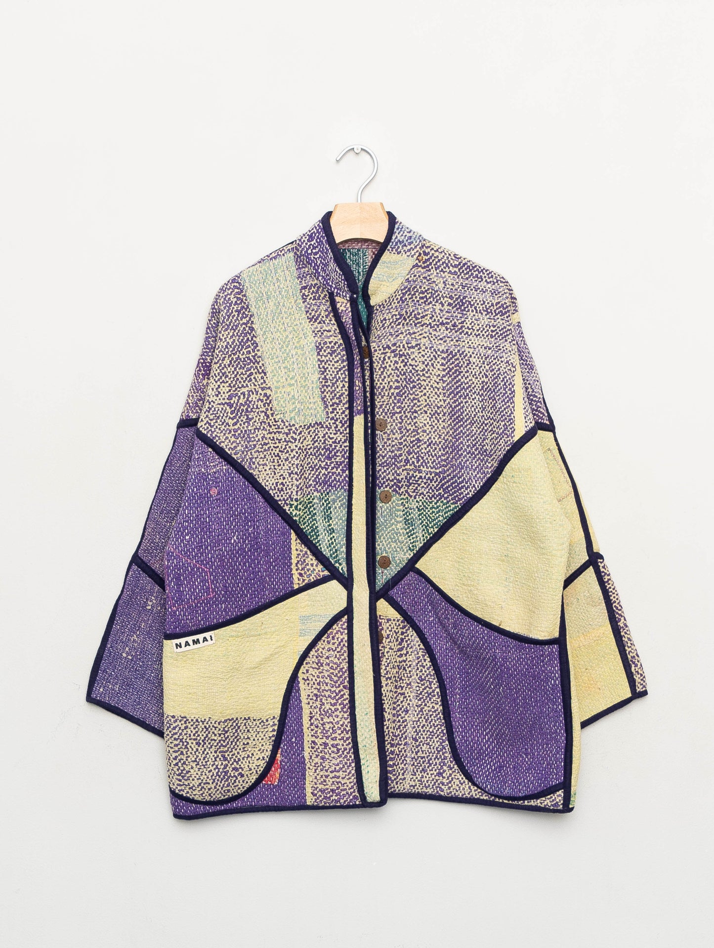 The Narmada Quilted Patchwork Kantha Jacket