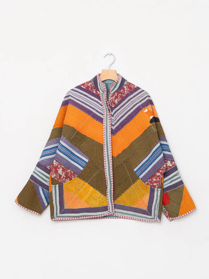 The Ladhiya Quilted Patchwork Kantha Jacket