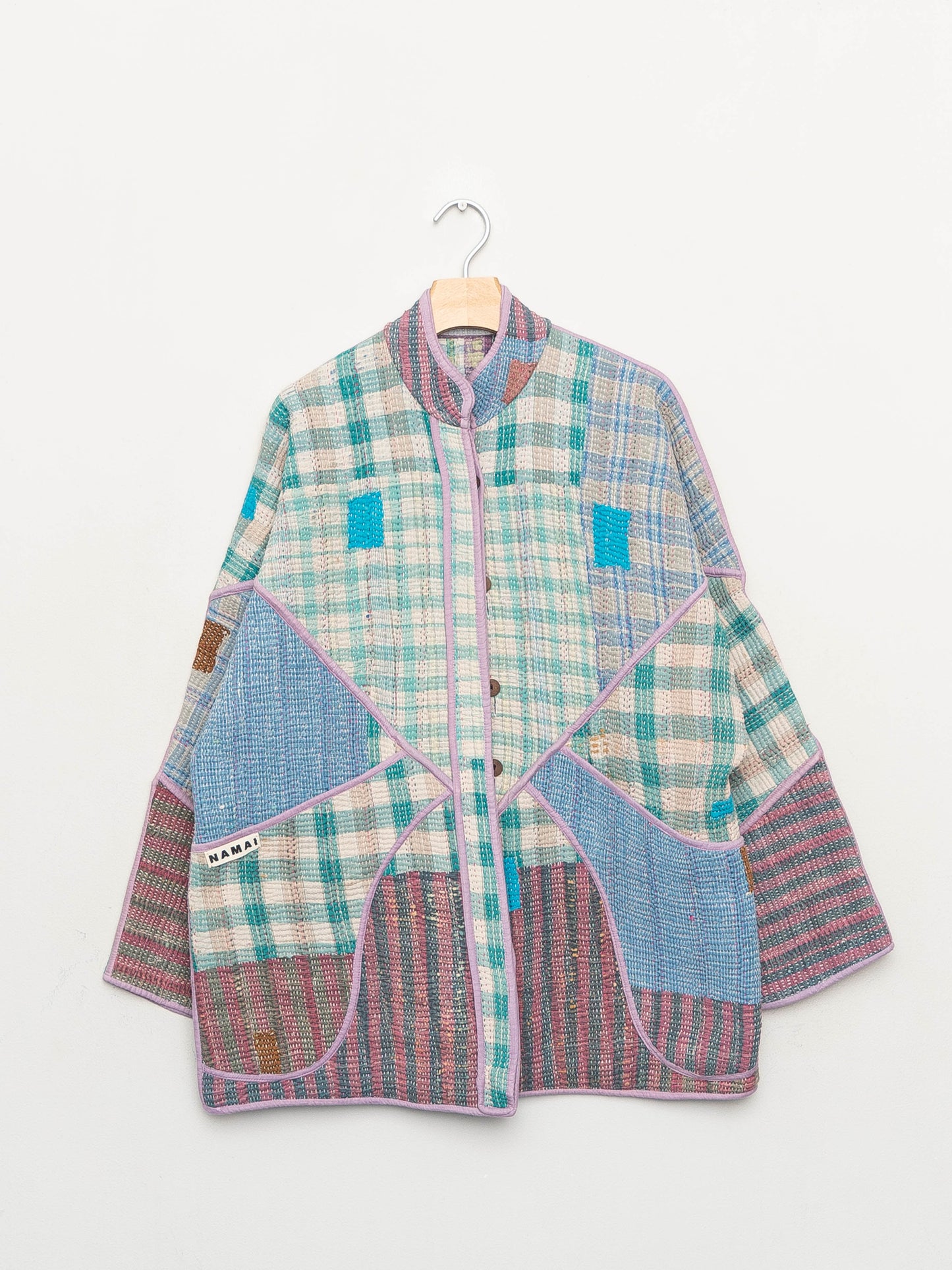 The Narmada Quilted Patchwork Kantha Jacket