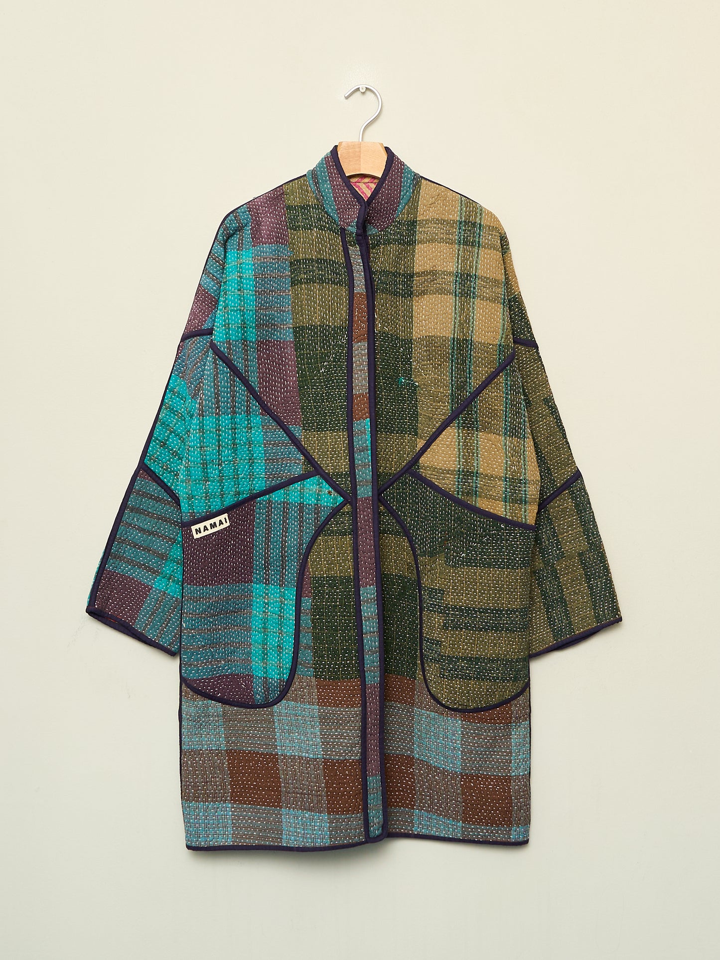 The Sai Quilted Patchwork Kantha Coat