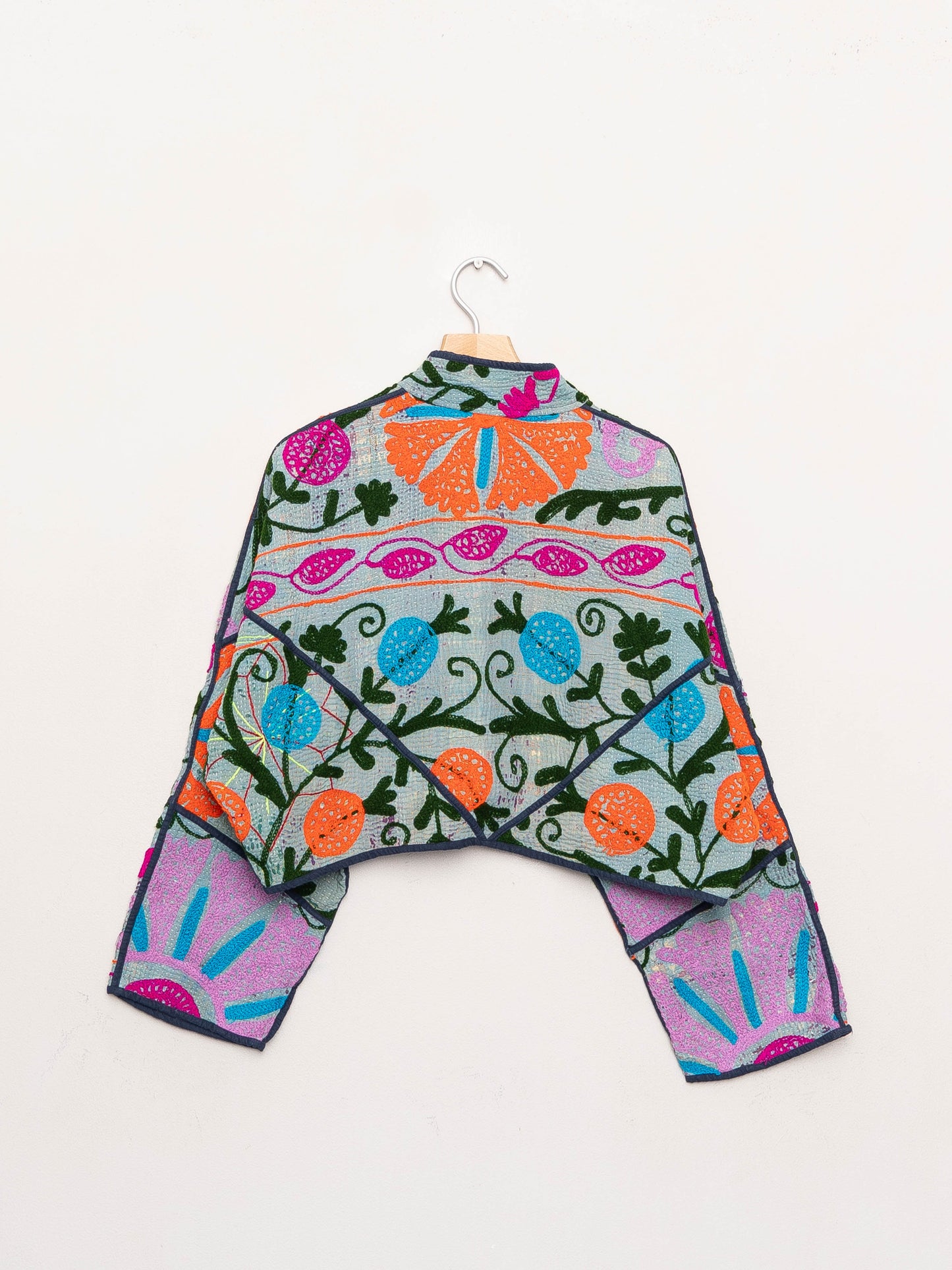 The Kaira Cropped Suzani Quilted Kantha Jacket