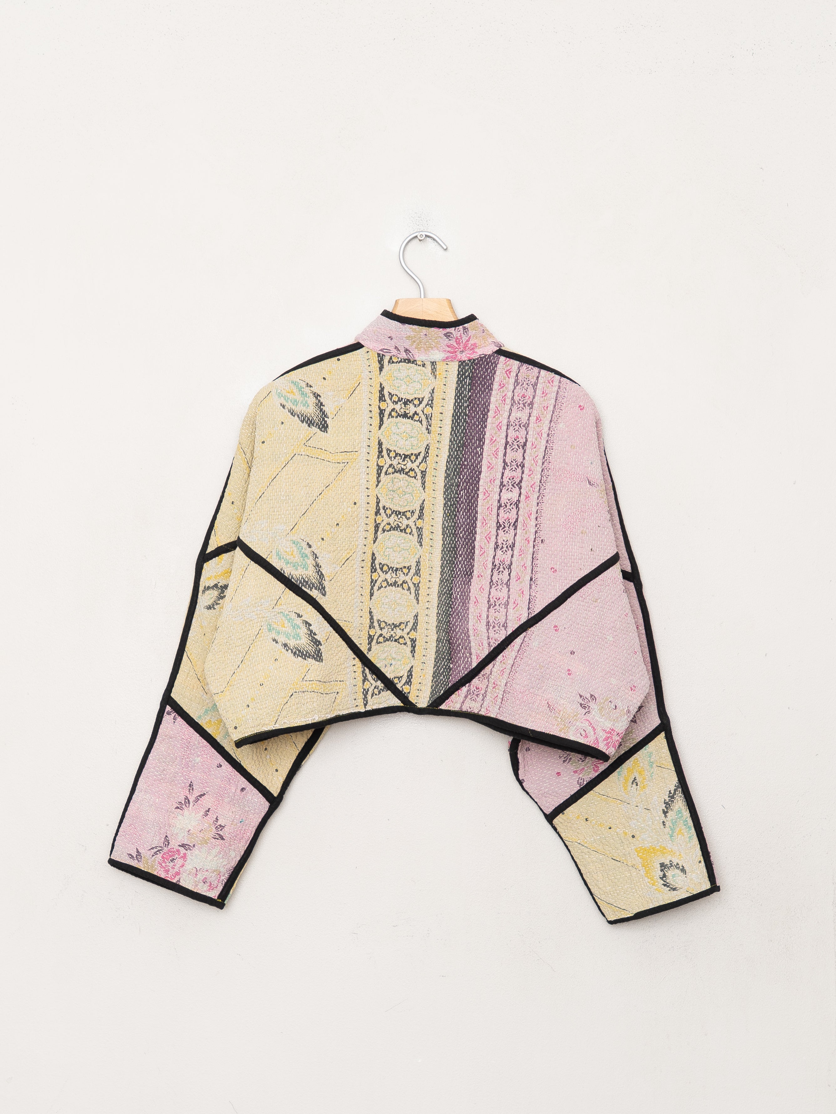 The Kaira Cropped Quilted Patchwork Kantha Jacket