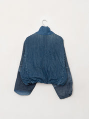 The Shira Denim Puffer Bomber Jacket