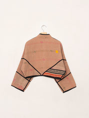 The Kaira Cropped Quilted Patchwork Kantha Jacket