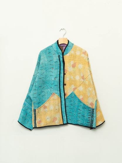 The Ladhiya Quilted Patchwork Kantha Jacket