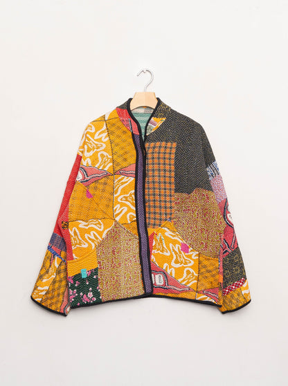 The Ladhiya Quilted Patchwork Kantha Jacket