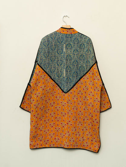 The Sai Quilted Patchwork Kantha Coat