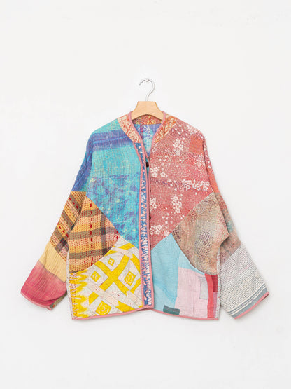 The Ladhiya Quilted Patchwork Kantha Jacket