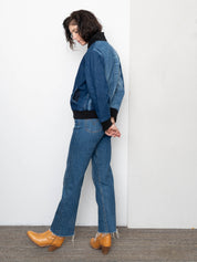 The Veda Denim Bomber Jacket - Small