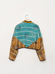 The Kaira Cropped Suzani Quilted Kantha Jacket