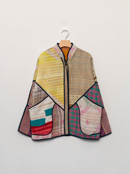 The Ladhiya Quilted Patchwork Kantha Jacket