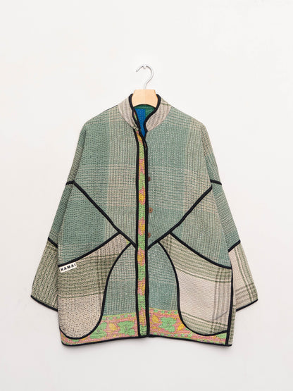 The Narmada Quilted Patchwork Kantha Jacket