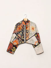The Kaira Cropped Suzani Quilted Kantha Jacket