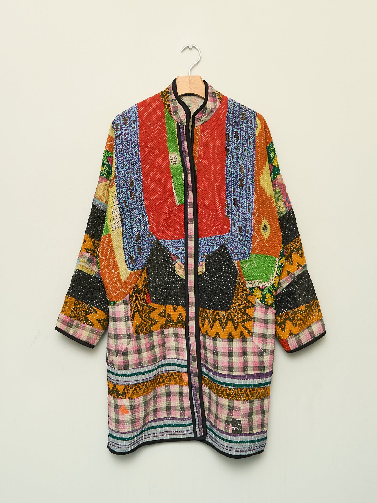 The Sai Quilted Patchwork Kantha Coat