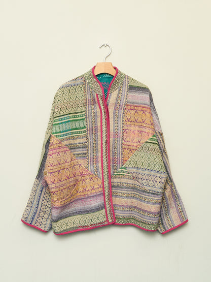 The Ladhiya Quilted Patchwork Kantha Jacket