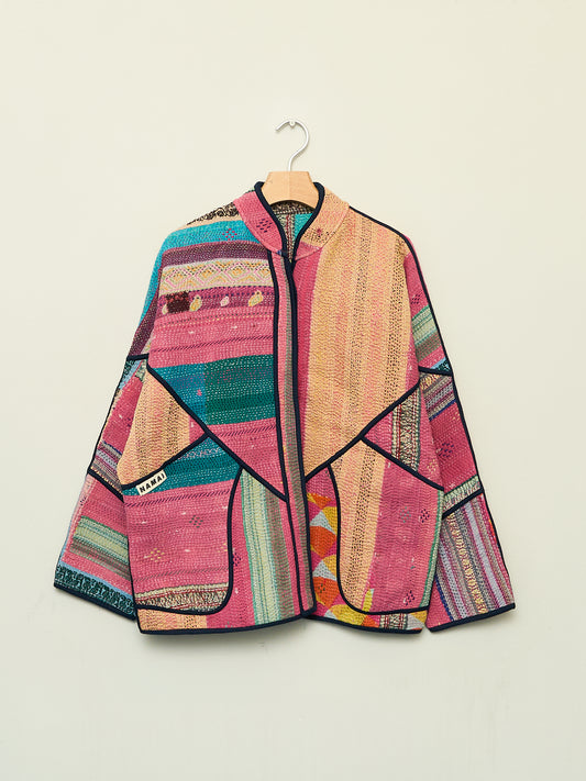 The Ladhiya Quilted Patchwork Kantha Jacket