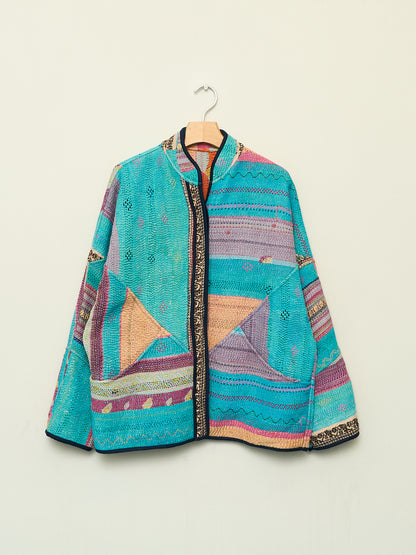 The Ladhiya Quilted Patchwork Kantha Jacket