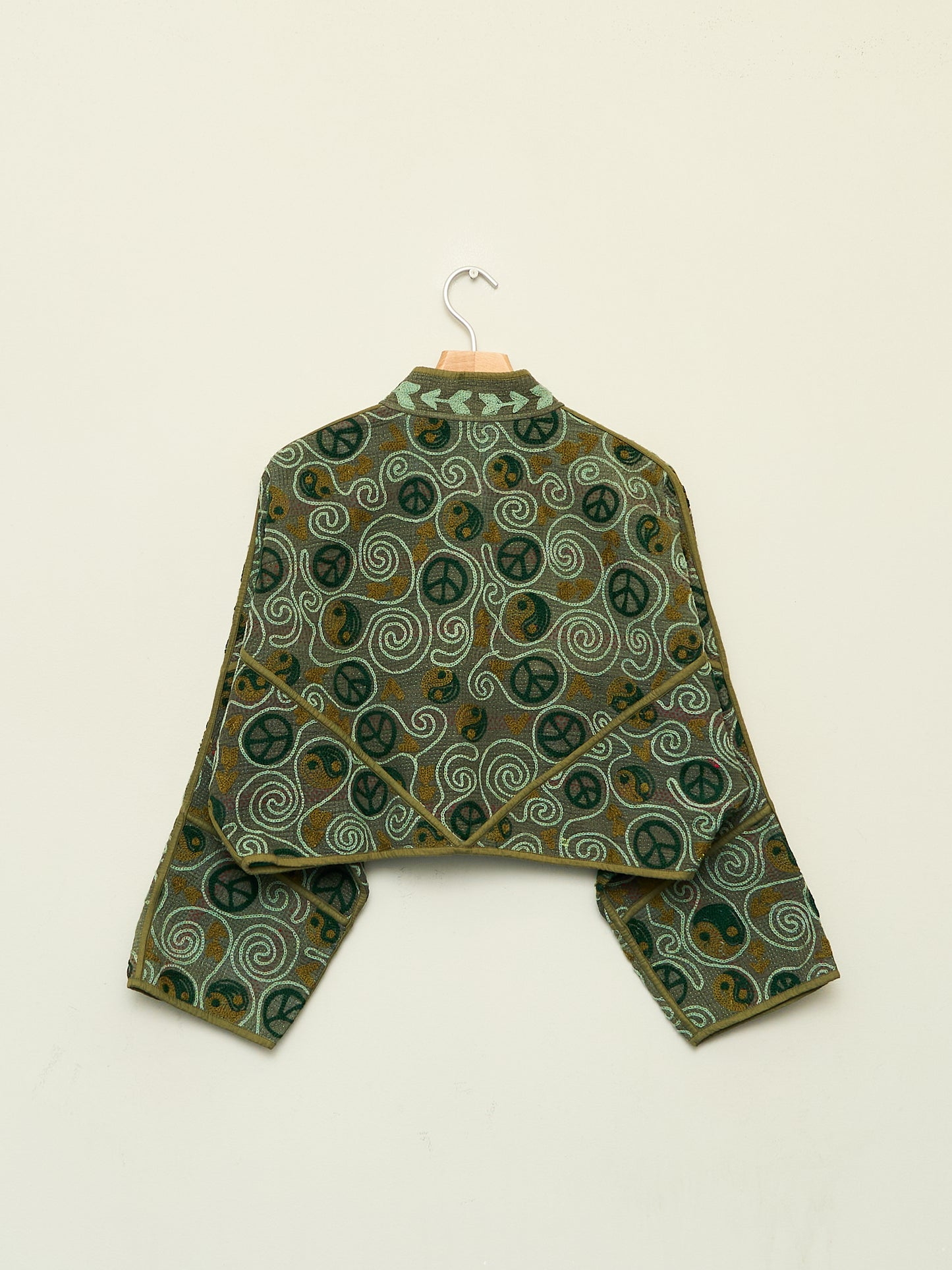 The Kaira Cropped Suzani Quilted Kantha Jacket