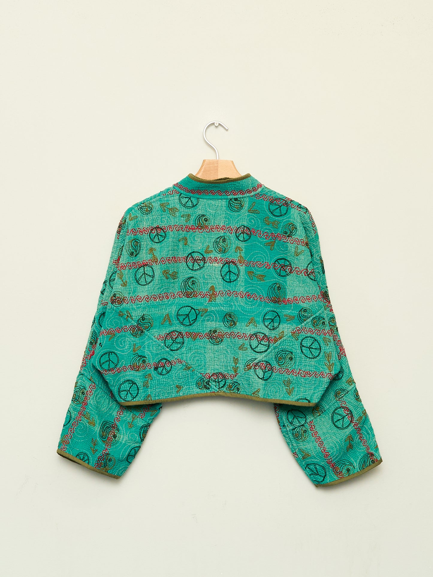 The Kaira Cropped Suzani Quilted Kantha Jacket