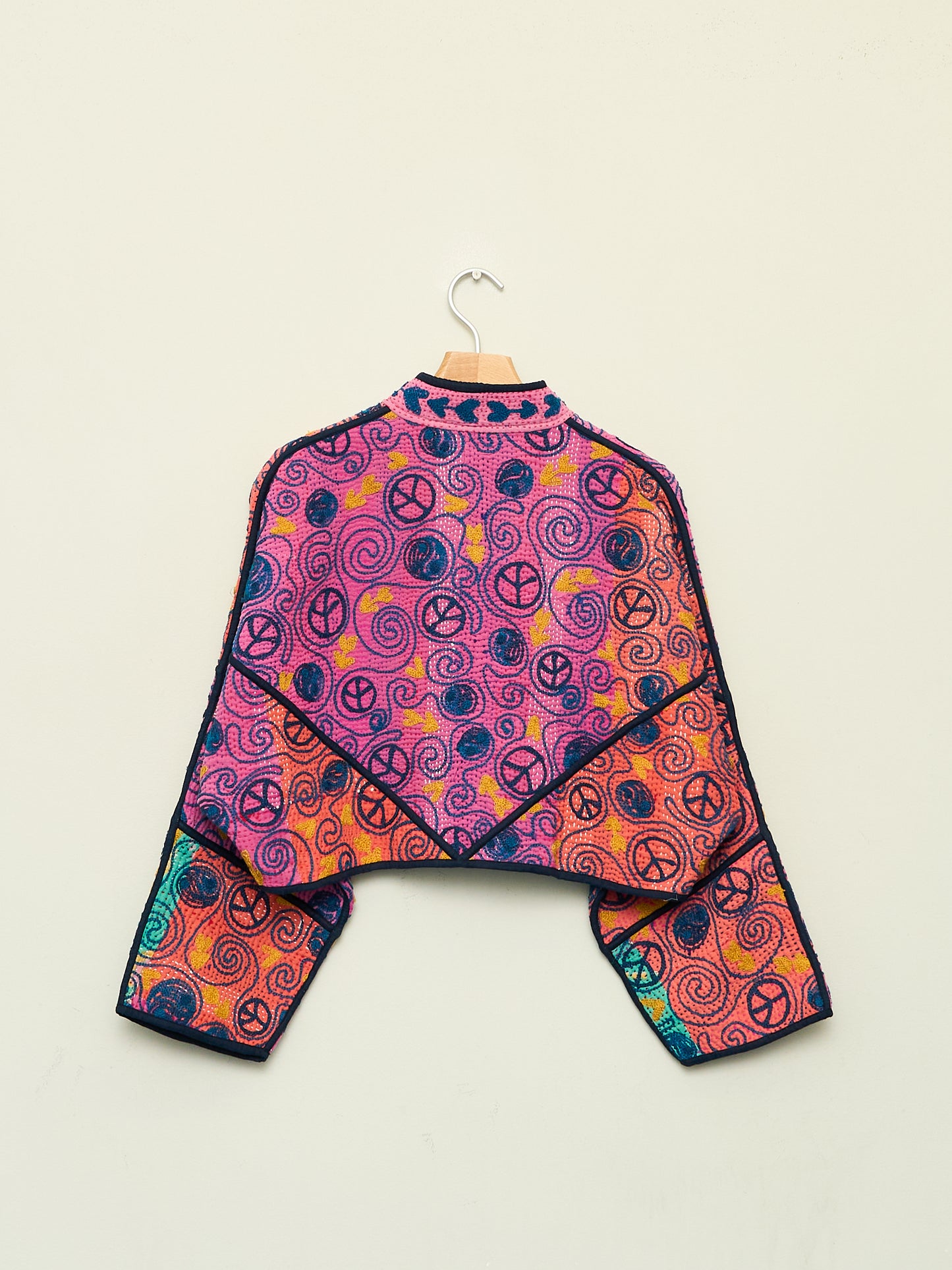 The Kaira Cropped Suzani Quilted Kantha Jacket