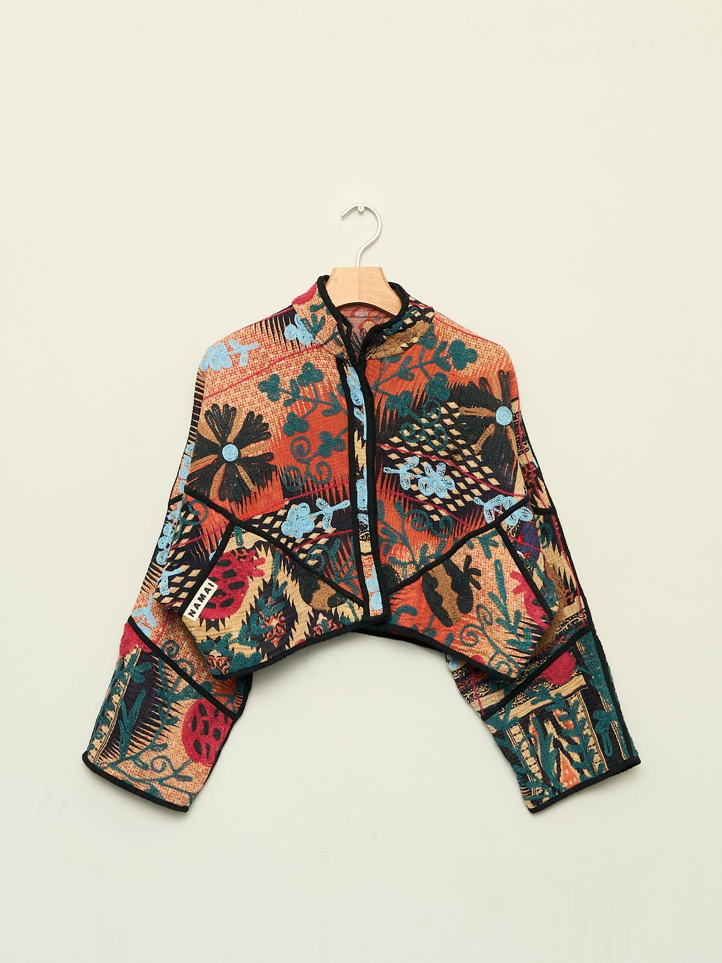 The Kaira Cropped Suzani Quilted Kantha Jacket