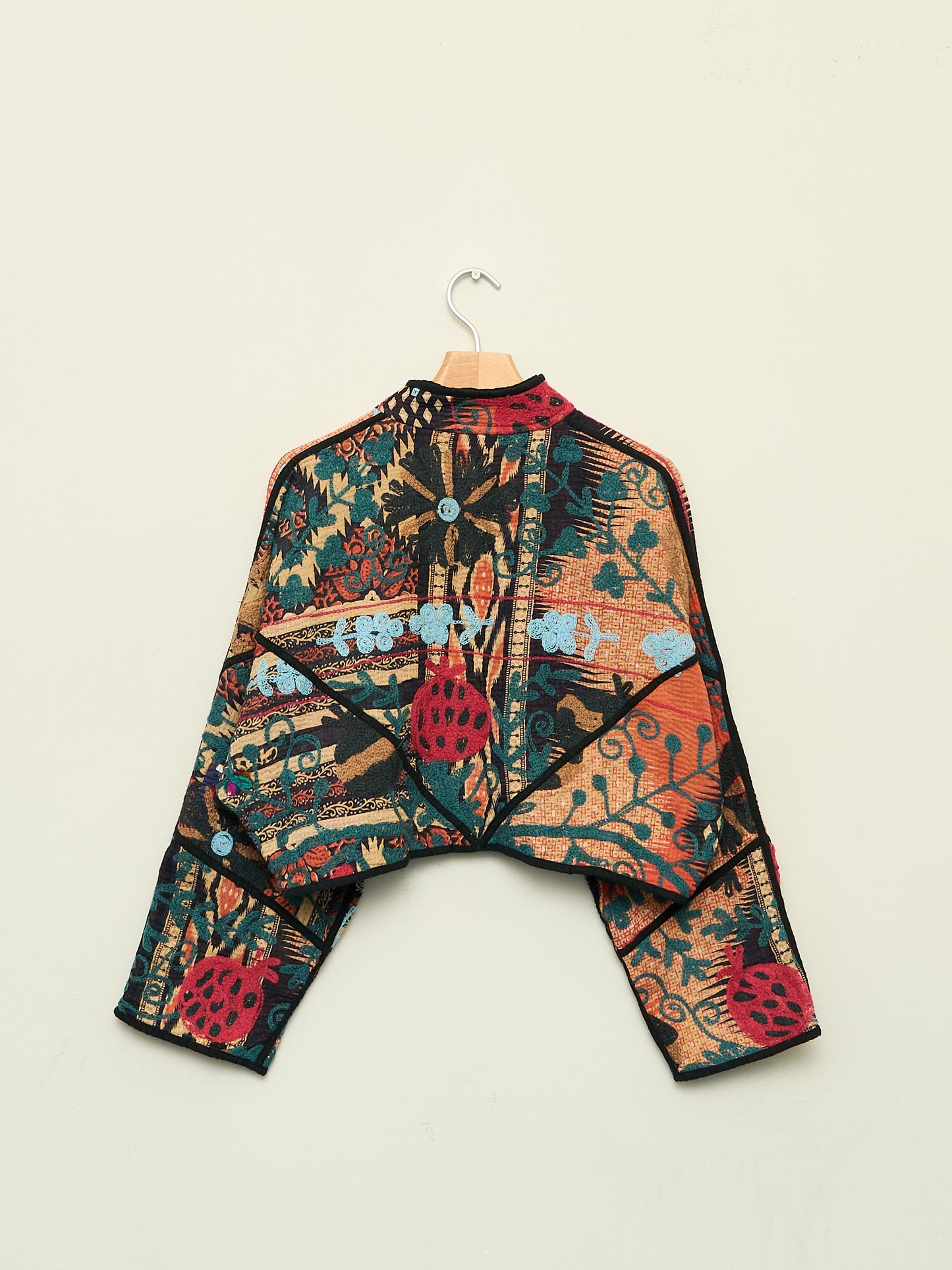 The Kaira Cropped Suzani Quilted Kantha Jacket