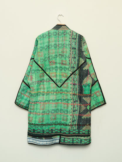 The Sai Quilted Patchwork Kantha Coat