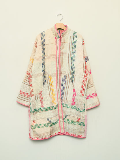 The Sai Quilted Patchwork Kantha Coat