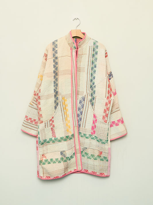 The Sai Quilted Patchwork Kantha Coat